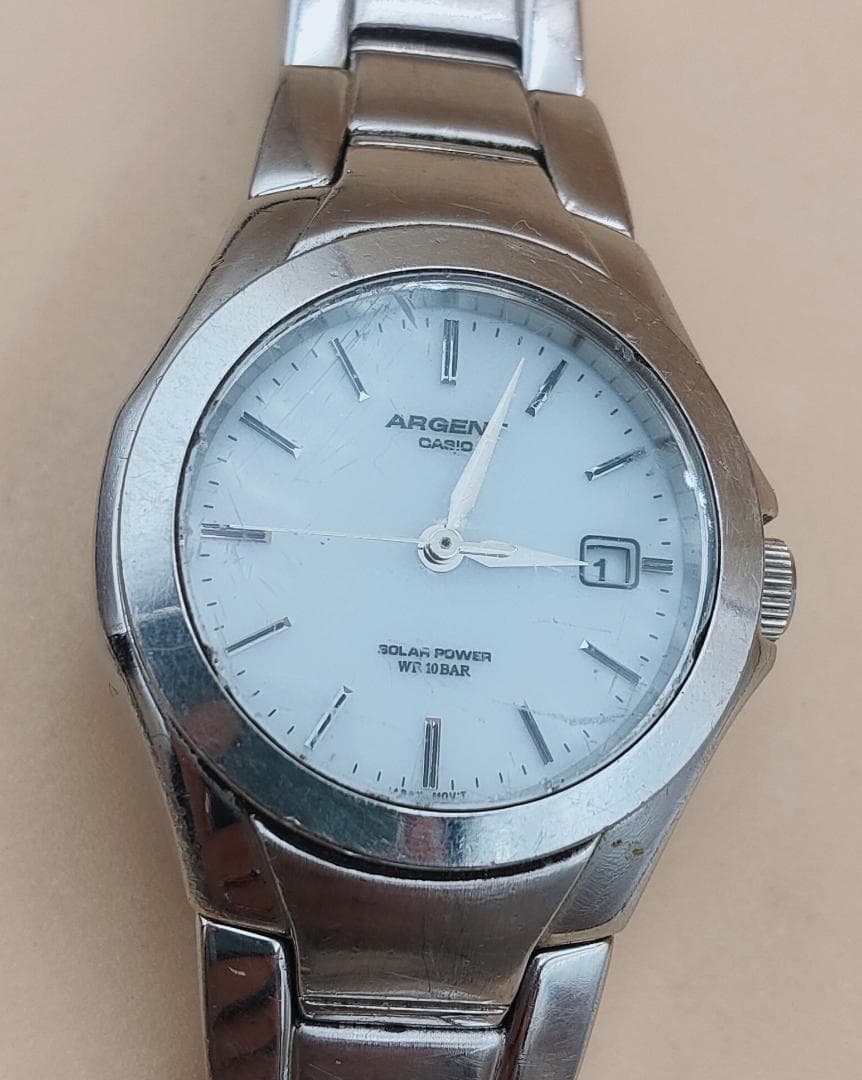 CASIO Vintage CASIO ARGENT ARL-109 Solar Power Wristwatch Working