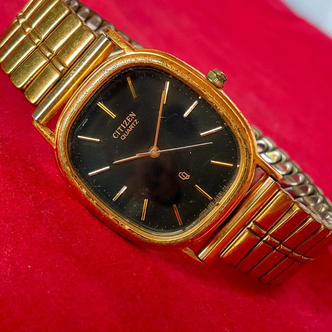 Citizen Citizen 4-213301 Gold-Tone Black Dial Quartz Watch | Japan