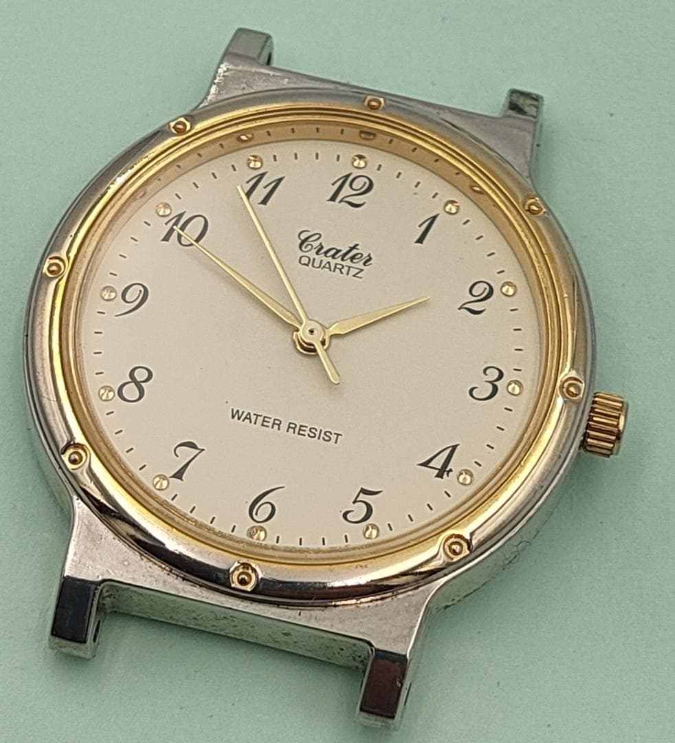 Crater Crater Two-Tone Gold Bezel Quartz Dress Watch