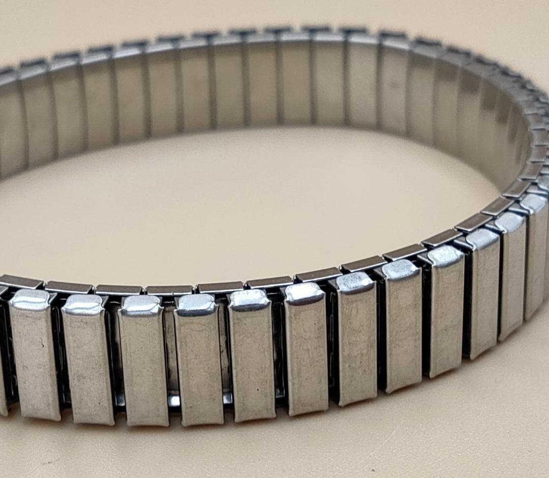 Vintage Unisex Stainless Steel Expansion Bracelet - Industrial Minimalist Style