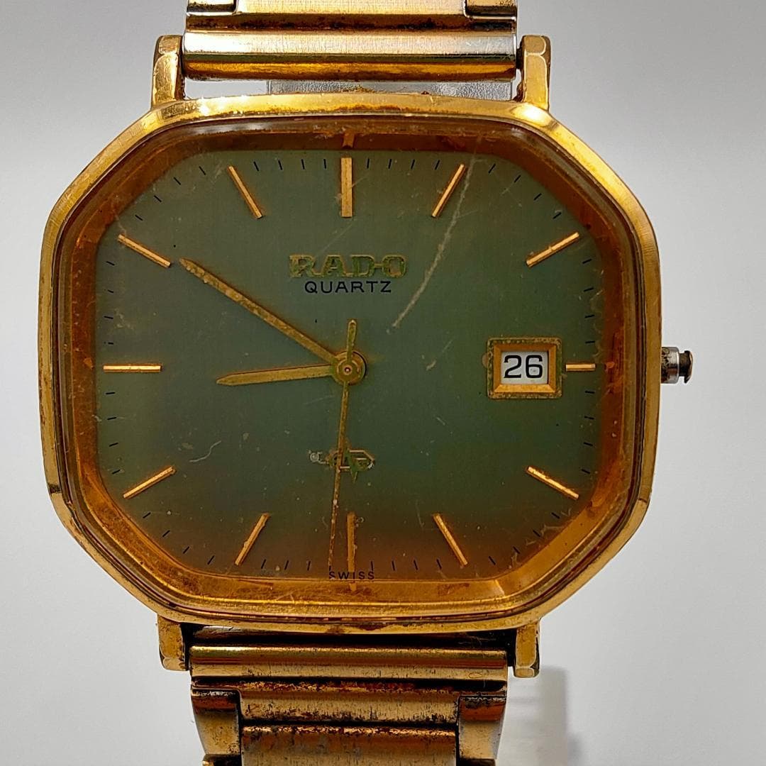 RADO RADO 107.9501.2 Gold-Tone Square Date Quartz Watch | Swiss Made