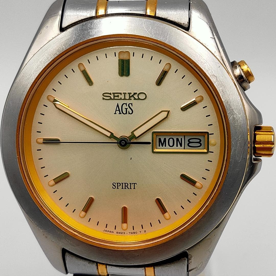 SEIKO Seiko AGS Spirit 5M23-7A60 Kinetic Day-Date Watch | Japan