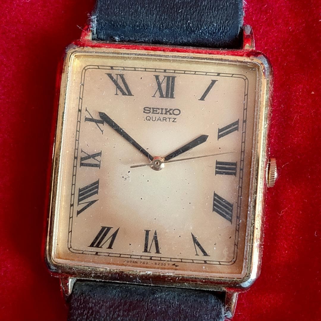 SEIKO Seiko 7431-5180 Tank Roman Dial Gold-Tone Quartz Watch | Japan