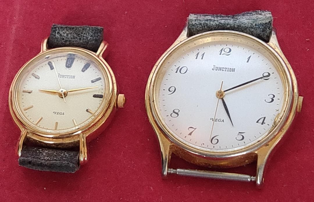 vega. VEGA JUNCTION His & Hers Quartz Dress Watch Set 2 Pieces