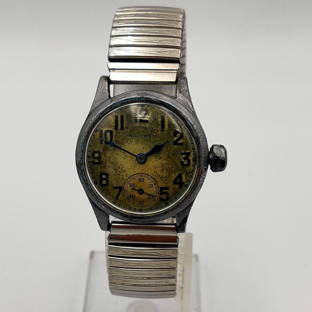 WALTHAM Waltham Military 1940s WWII Manual-Wind Field Watch Tropical Patina