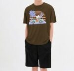 GU Japan Peanuts Set Men`s Graphic T-Shirt Brown From GU Japan Size: XL