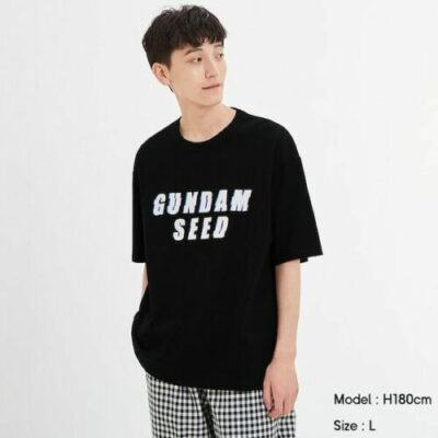 GU GUNDAM 1 SEED Men`s Graphic T-Shirt White From GU Japan Size: XL